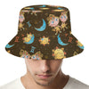 Cute Cartoon Gemini Pattern Print Bucket Hat