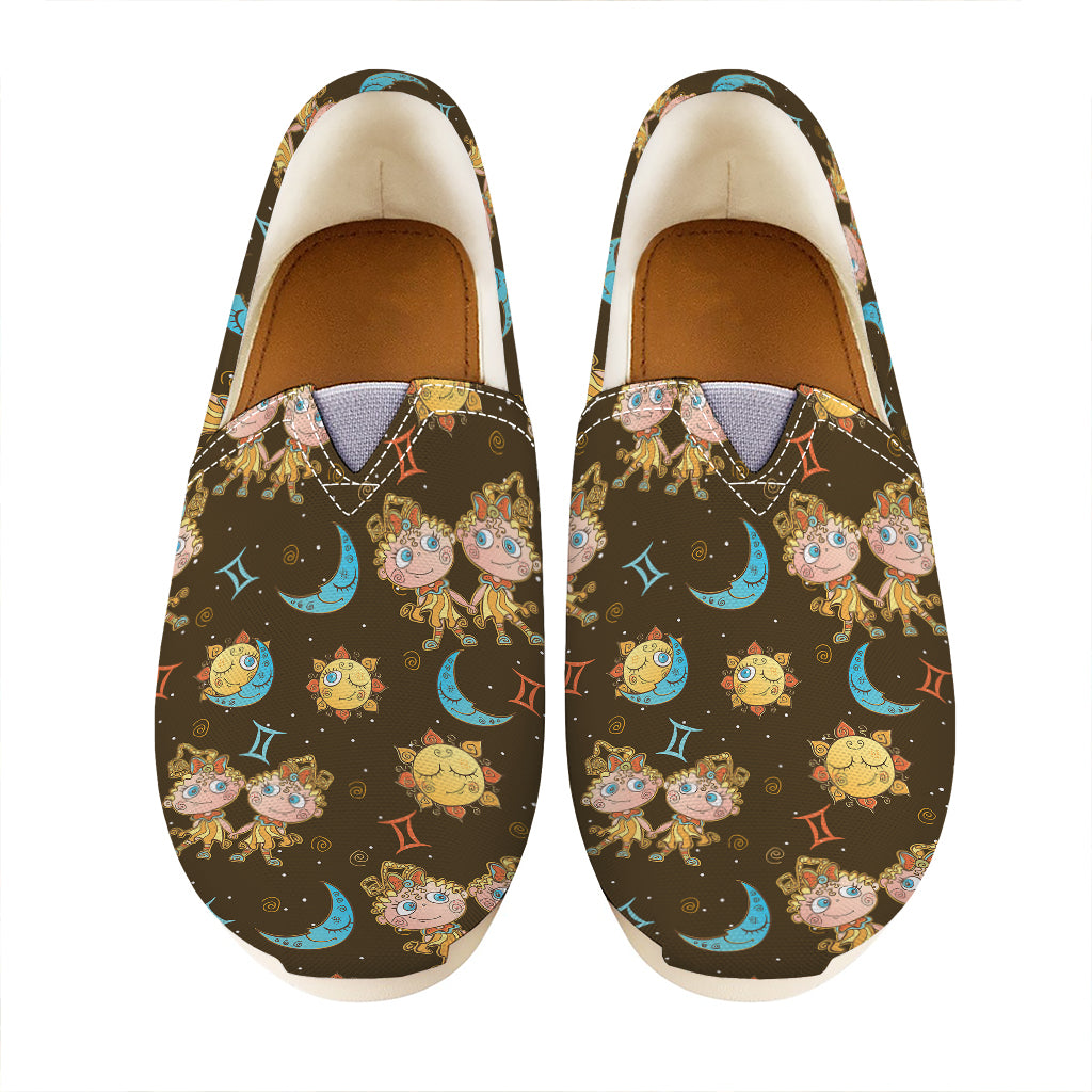 Cute Cartoon Gemini Pattern Print Casual Shoes