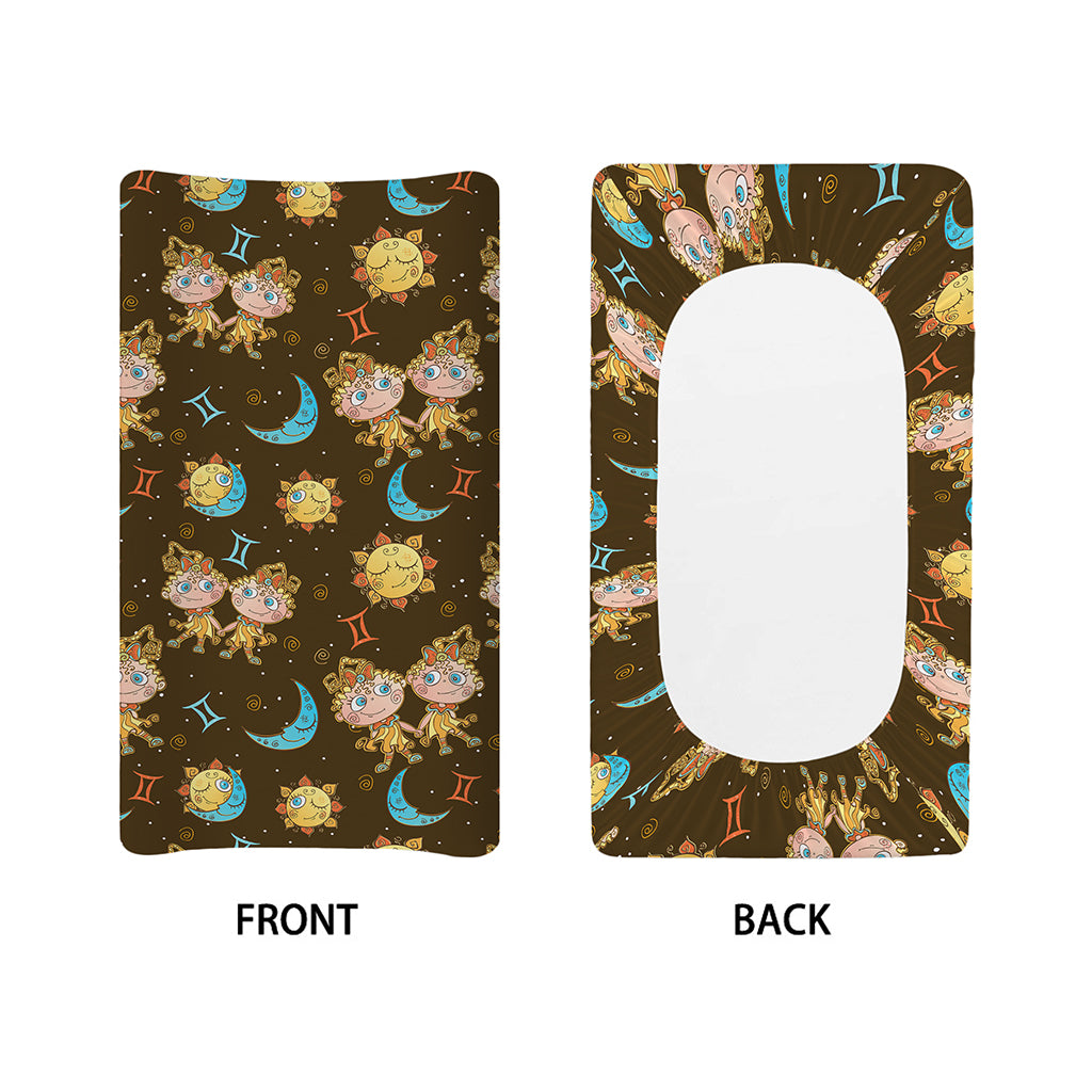 Cute Cartoon Gemini Pattern Print Changing Pad Cover