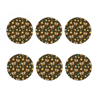 Cute Cartoon Gemini Pattern Print Coaster Set