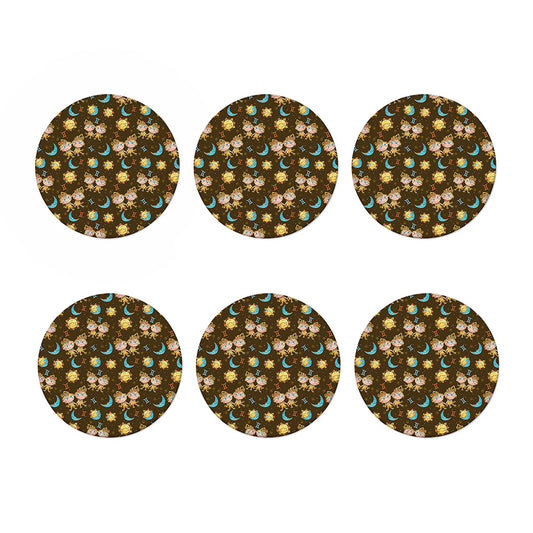 Cute Cartoon Gemini Pattern Print Coaster Set