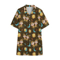 Cute Cartoon Gemini Pattern Print Cotton Hawaiian Shirt