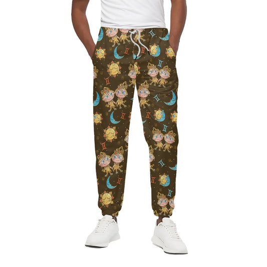 Cute Cartoon Gemini Pattern Print Cotton Pants