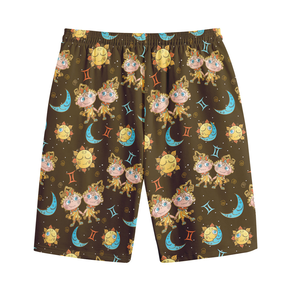 Cute Cartoon Gemini Pattern Print Cotton Shorts