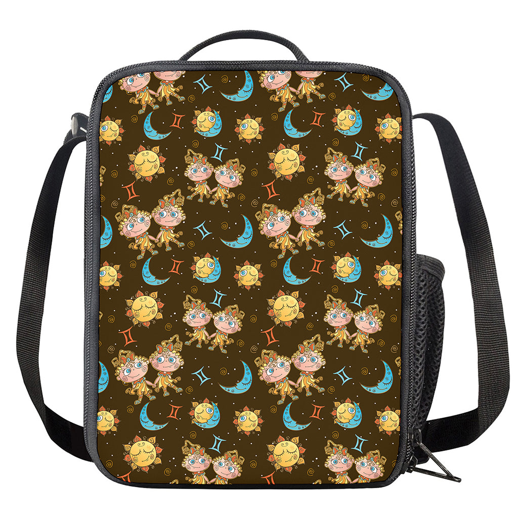 Cute Cartoon Gemini Pattern Print Crossbody Lunch Bag