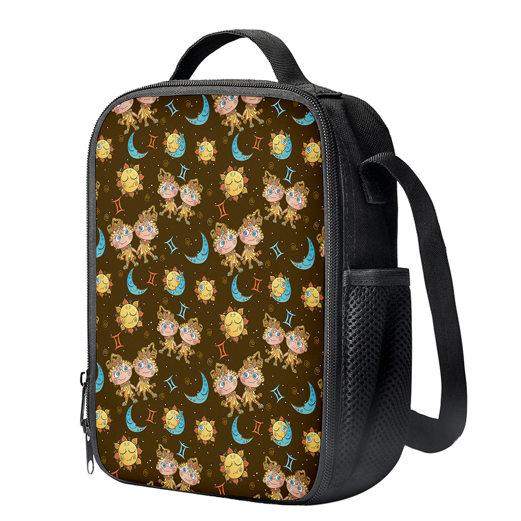 Cute Cartoon Gemini Pattern Print Crossbody Lunch Bag