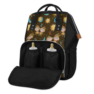 Cute Cartoon Gemini Pattern Print Diaper Bag