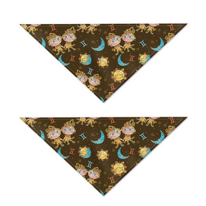 Cute Cartoon Gemini Pattern Print Dog Bandana