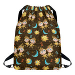 Cute Cartoon Gemini Pattern Print Drawstring Backpack
