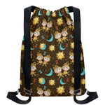 Cute Cartoon Gemini Pattern Print Drawstring Backpack