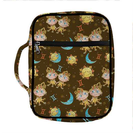 Cute Cartoon Gemini Pattern Print Front Pocket Bible Bag