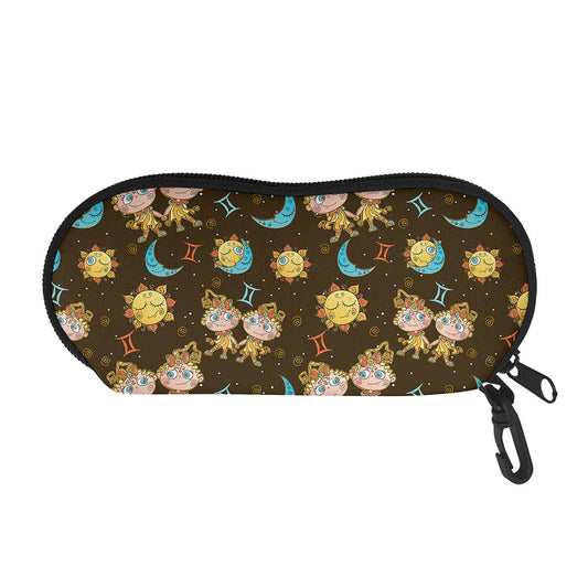 Cute Cartoon Gemini Pattern Print Glasses Case