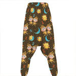 Cute Cartoon Gemini Pattern Print Hammer Pants