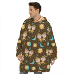 Cute Cartoon Gemini Pattern Print Hoodie Blanket
