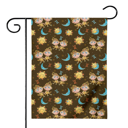 Cute Cartoon Gemini Pattern Print House Flag