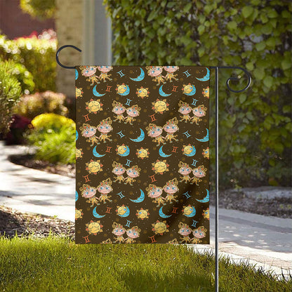Cute Cartoon Gemini Pattern Print House Flag