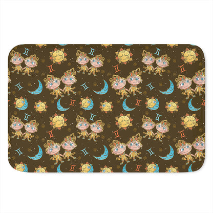 Cute Cartoon Gemini Pattern Print Indoor Door Mat