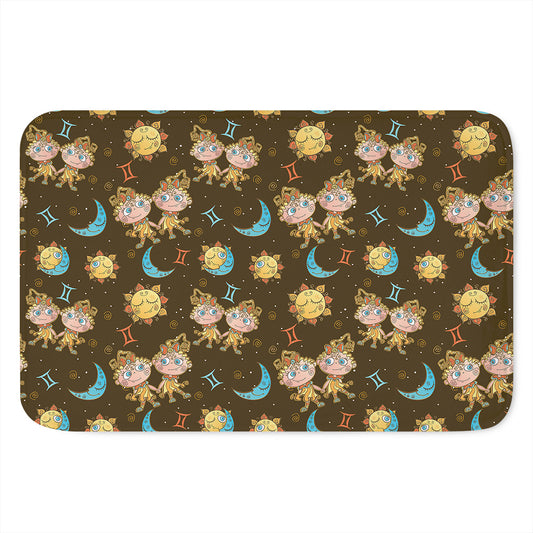 Cute Cartoon Gemini Pattern Print Indoor Door Mat