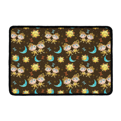 Cute Cartoon Gemini Pattern Print Kitchen Mat