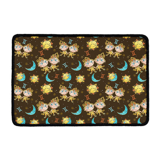 Cute Cartoon Gemini Pattern Print Kitchen Mat