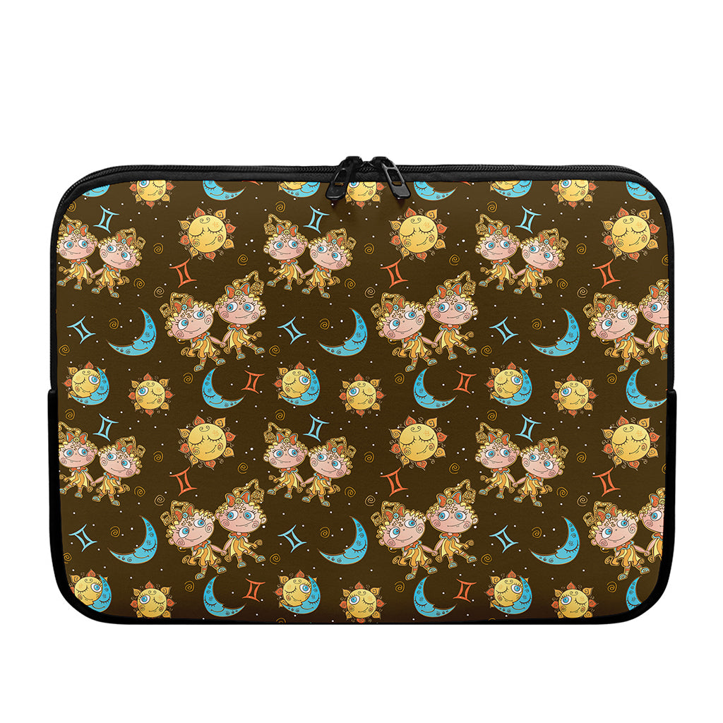 Cute Cartoon Gemini Pattern Print Laptop Sleeve