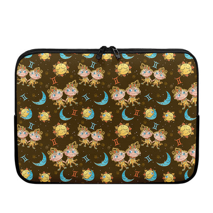 Cute Cartoon Gemini Pattern Print Laptop Sleeve