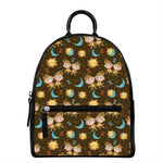 Cute Cartoon Gemini Pattern Print Leather Backpack