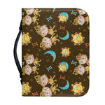 Cute Cartoon Gemini Pattern Print Leather Bible Cover