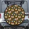 Cute Cartoon Gemini Pattern Print Leather Spare Tire Cover