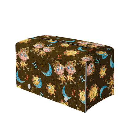 Cute Cartoon Gemini Pattern Print Leather Tissue Box Cover
