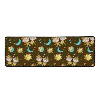 Cute Cartoon Gemini Pattern Print Long Kitchen Mat