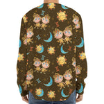 Cute Cartoon Gemini Pattern Print Long Sleeve Baseball Jersey