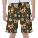 Cute Cartoon Gemini Pattern Print Men's Beach Shorts