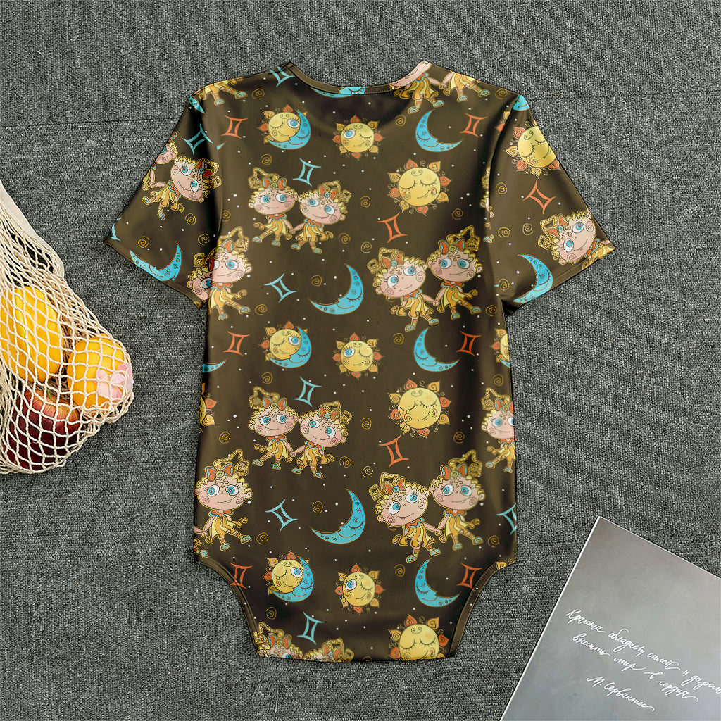 Cute Cartoon Gemini Pattern Print Men's Bodysuit