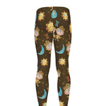 Cute Cartoon Gemini Pattern Print Men's leggings