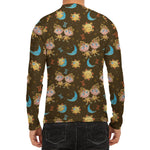 Cute Cartoon Gemini Pattern Print Men's Long Sleeve Rash Guard