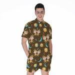Cute Cartoon Gemini Pattern Print Men's Rompers