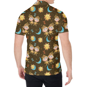 Cute Cartoon Gemini Pattern Print Men's Shirt