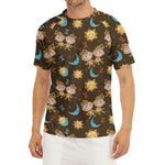 Cute Cartoon Gemini Pattern Print Men's Short Sleeve Rash Guard