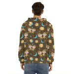 Cute Cartoon Gemini Pattern Print Men's Velvet Pullover Hoodie