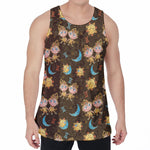 Cute Cartoon Gemini Pattern Print Men's Velvet Tank Top