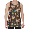 Cute Cartoon Gemini Pattern Print Men's Velvet Tank Top