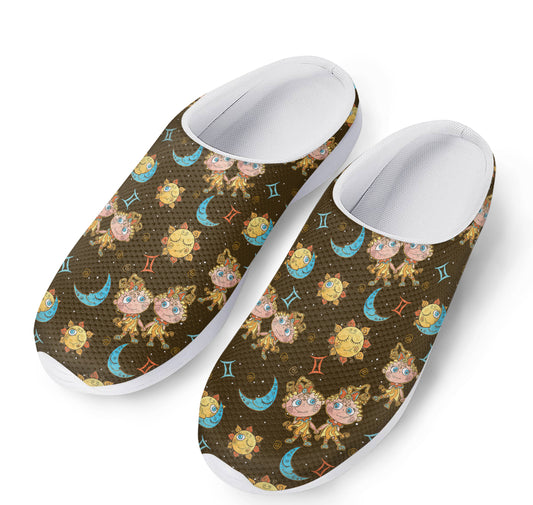 Cute Cartoon Gemini Pattern Print Mesh Casual Shoes
