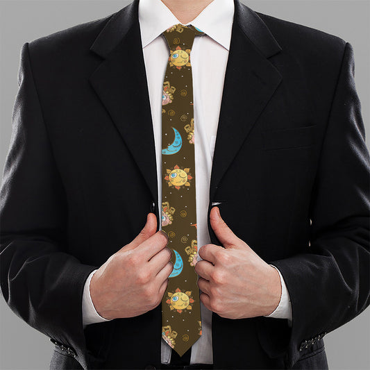 Cute Cartoon Gemini Pattern Print Necktie
