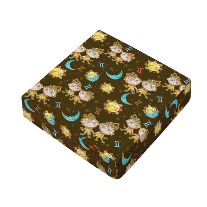Cute Cartoon Gemini Pattern Print Outdoor Seat Cushion Cover