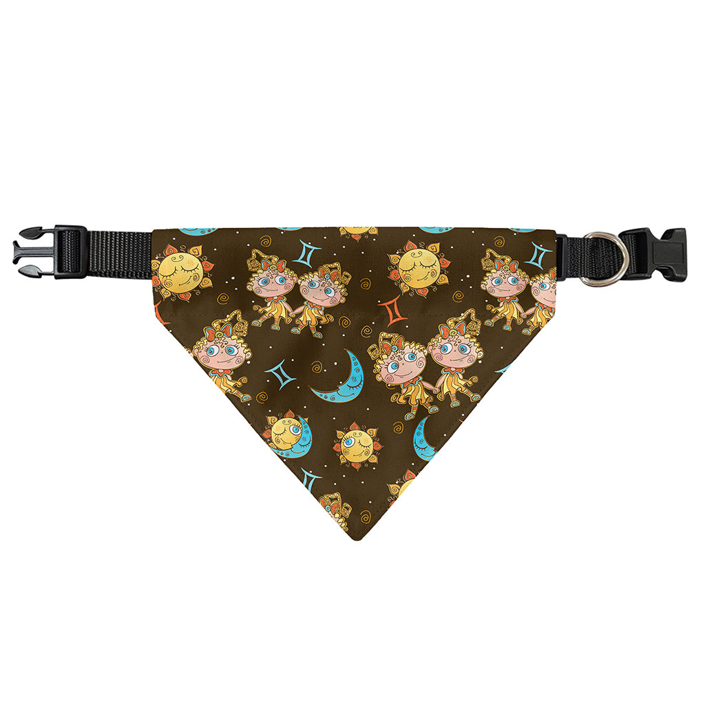 Cute Cartoon Gemini Pattern Print Over The Collar Dog Bandana