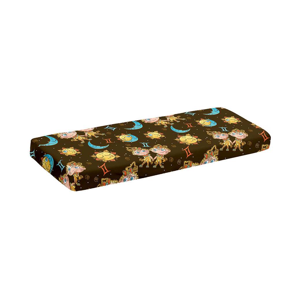 Cute Cartoon Gemini Pattern Print Piano Keyboard Cover