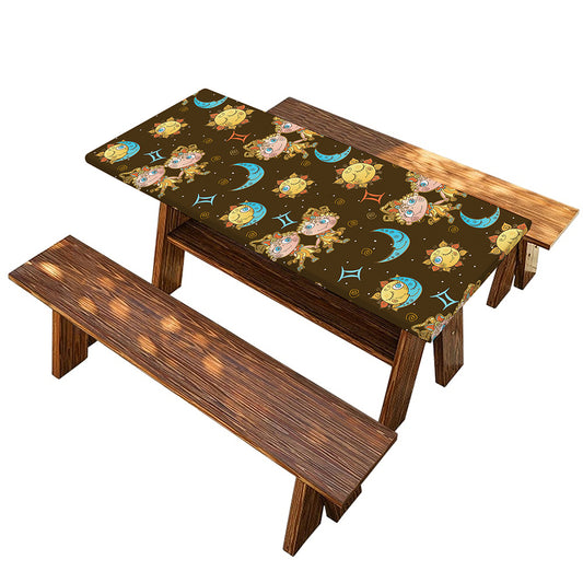 Cute Cartoon Gemini Pattern Print Picnic Table Cover