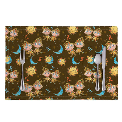Cute Cartoon Gemini Pattern Print Placemat