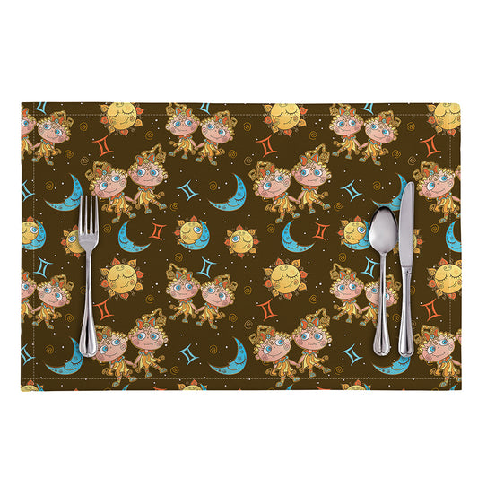 Cute Cartoon Gemini Pattern Print Placemat